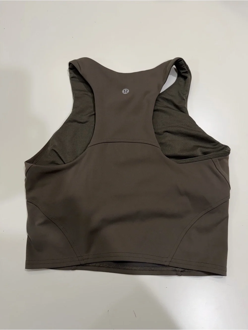 lululemon athletica Olive Green High Neck Racerback Crop Top